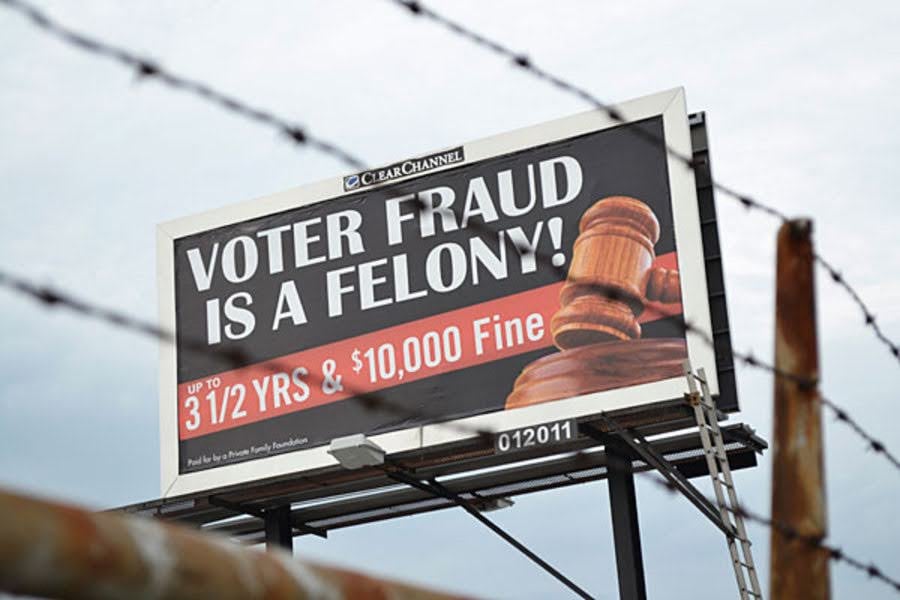 voter suppression billboard